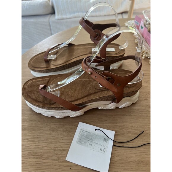 Stella McCartney Shoes - Stella McCartney Women's Sandals Size 39.5 Toe Strap Leather Cork --Damaged!